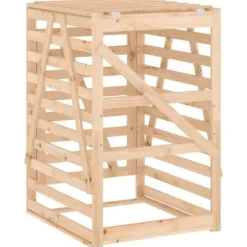 Skjul för sopkärl i massiv furu - Ventilerad design | Storlek: 84x90x128,5 cm
