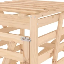 Skjul för sopkärl i massiv furu - Ventilerad design | Storlek: 84x90x128,5 cm