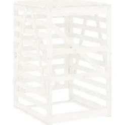 Skjul för sopkärl i massiv furu - Ventilerad design | Storlek: 84x90x128,5 cm | Färg: Natur