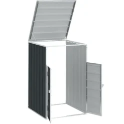 Skjul för sopkärl i stål - Hållbar och elegant lösning för trädgården | Färg: Antracit | Storlek: 72x81x115 cm