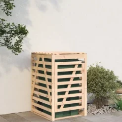 Skjul för sopkärl 84x90x128,5 cm massiv furu