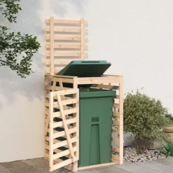 Skjul för sopkärl 84x90x128,5 cm massiv furu