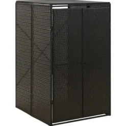 Skjul för soptunna svart 70x80x117 cm konstrotting