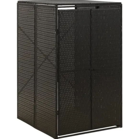 Skjul för soptunna svart 70x80x117 cm konstrotting