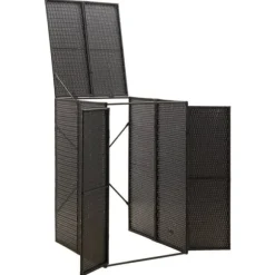 Skjul för soptunna svart 70x80x117 cm konstrotting