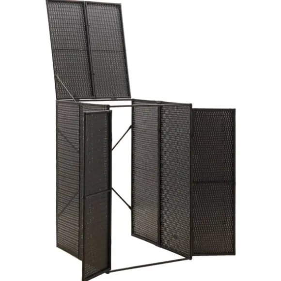 Skjul för soptunna svart 70x80x117 cm konstrotting