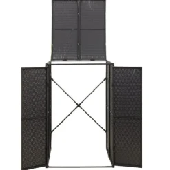 Skjul för soptunna svart 70x80x117 cm konstrotting