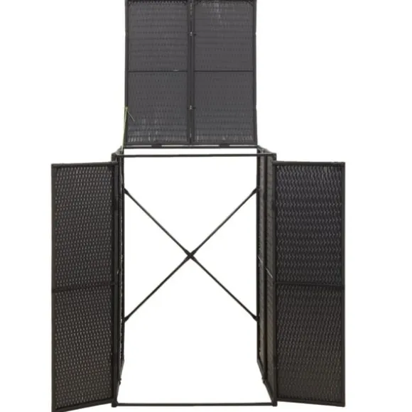 Skjul för soptunna svart 70x80x117 cm konstrotting