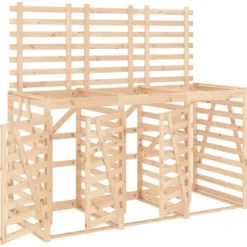 Skjul för tre sopkärl massiv furu