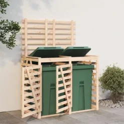 Skjul för två sopkärl massiv furu