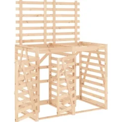 Skjul för två sopkärl massiv furu