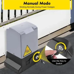 Skjutgrindöppnare, eldrivet autosystem för tung drift, vinröd, 6 m tandstång, kit med 2 extra fjärrkontroller