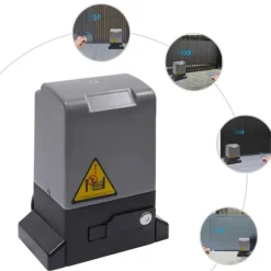 Skjutgrindöppnare, eldrivet autosystem för tung drift, vinröd, 6 m tandstång, kit med 2 extra fjärrkontroller