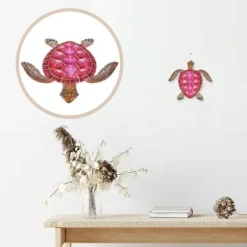 Sköldpadda Väggdekor Trädgård prydnad 30,3x28x1,8cm - Röd