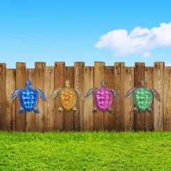 Sköldpadda Väggdekor Trädgård prydnad 30,3x28x1,8cm - Röd