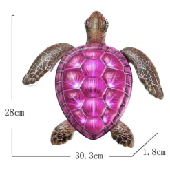 Sköldpadda Väggdekor Trädgård prydnad 30,3x28x1,8cm - Röd