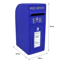 Skotsk Brevlåda - Blå | Brevlåda med Lås Väggmonterad Bröllopsdekoration Dopdekoration Trädgårdsdekoration Brittisk