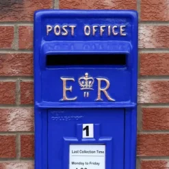 Skotsk Brevlåda - Blå | Brevlåda med Lås Väggmonterad Bröllopsdekoration Dopdekoration Trädgårdsdekoration Brittisk