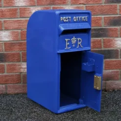 Skotsk Brevlåda - Blå | Brevlåda med Lås Väggmonterad Bröllopsdekoration Dopdekoration Trädgårdsdekoration Brittisk