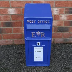 Skotsk Brevlåda - Blå | Brevlåda med Lås Väggmonterad Bröllopsdekoration Dopdekoration Trädgårdsdekoration Brittisk