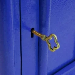 Skotsk Brevlåda - Blå | Brevlåda med Lås Väggmonterad Bröllopsdekoration Dopdekoration Trädgårdsdekoration Brittisk