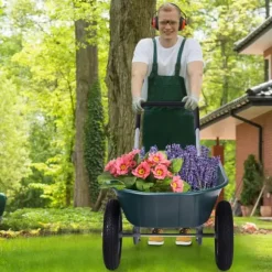 Skottkärra Trädgårdsvagn, 145x65x65 cm, Grön