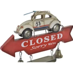 SKRÄPPSKAPARE I METALL MED KLOCKOR 52X28X5 CM VINTAGE KLOCKA