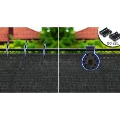 Skuggnät 1,5x50m 140g/m2 + 50 klämmor grå