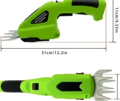 Sladdlös 2-i-1 Häcksax & Grästrimmer – 7,2V Elektrisk Trimmer för Trädgård, Gräsmatta och Buskar