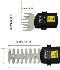 Sladdlös 2-i-1 Häcksax & Grästrimmer – 7,2V Elektrisk Trimmer för Trädgård, Gräsmatta och Buskar