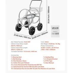 Slangvagn, 85,5x55x89 cm, Silver, Förvaring i stål