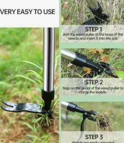 Smidig och praktisk Ogräsupptagare med fotstöd 100cm