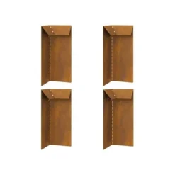 Snigelavvisande grill i Corten-stål - vidaXL - Paket med 4 - 10x10x25 cm - Rost - Utomhus - Hållbar