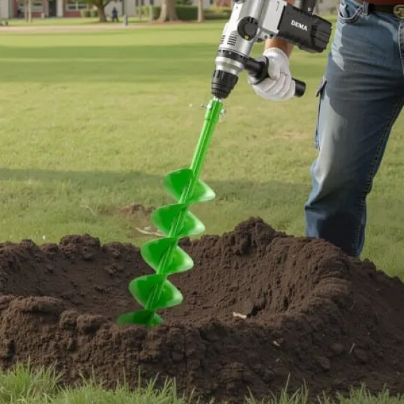 Snigelborr, 100x790 mm, Grön, Kraftig stål