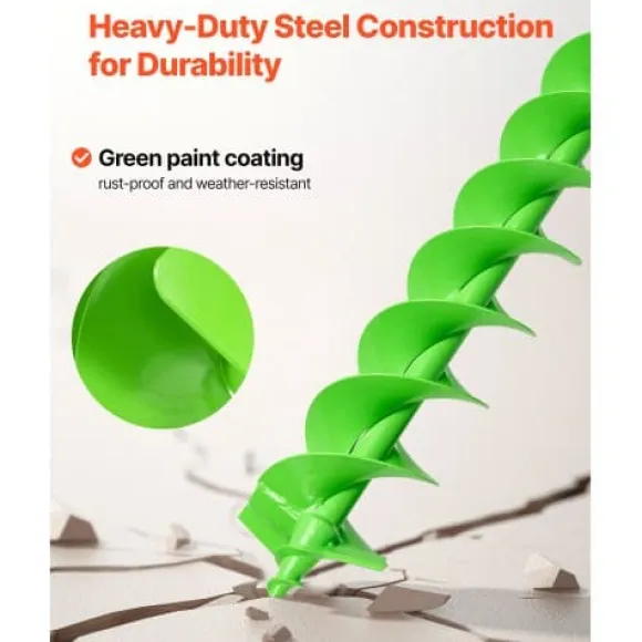 Snigelborr, 100x790 mm, Grön, Kraftig stål