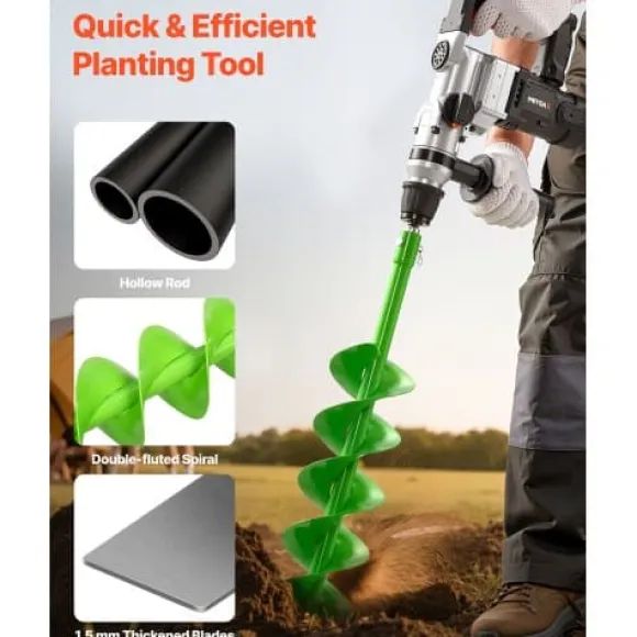 Snigelborr, 100x790 mm, Grön, Kraftig stål