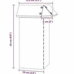 Snigel-skydd i galvaniserat stål - vidaXL - Silverfärgad - 13,5 x 13,5 x 25 cm - Hållbar - Utomhusbruk