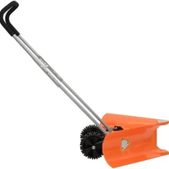 Snöplog med förlängningsbart handtag orange stål