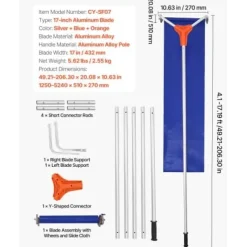 Snöraka för tak, 125-524 cm x 51 cm x 27 cm, Silver, Aluminium