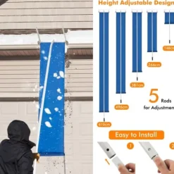 Snöraka för tak, 148x50x28 cm, Silverblå