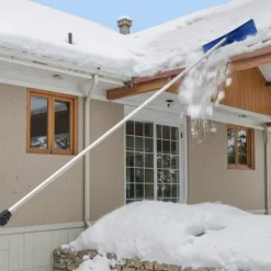 Snöraka för tak, 118-555x60x15,5 cm, Silver, Plastblad