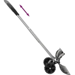 Snöskyffel - VIDAXL - Stålblad - Utdragbart handtag - Dimensioner 66x33 cm - Antiglids hjul