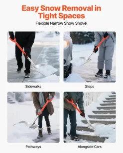 Snöskyffel för uppfart - Snöplogskyffel - 35 cm Bredd - Aluminiumlegering - D-format Handtag - Lättvikt - Stor Kapacitet