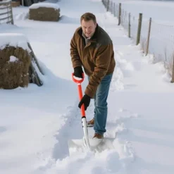 Snöskyffel för uppfart - Snöplogskyffel - 35 cm Bredd - Aluminiumlegering - D-format Handtag - Lättvikt - Stor Kapacitet