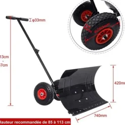 Snöskyffel Hjul Höjdjusterbart snöblad 5-faldig snöplog Trädgårdsterrass Uteplats Snöplog snöplog