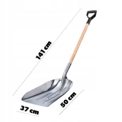 Snöskyffel, Hållbar plast, 50 tum längd, 14 tum bredd, Rundade kanter, Bekväm D-formad handtag