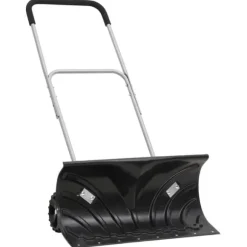 Snöskyffel med utdragbart handtag - Effektiv snöröjning | Färg: Svart | Storlek: 66x33 cm