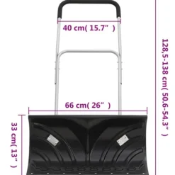 Snöskyffel med utdragbart handtag - Effektiv snöröjning | Färg: Svart | Storlek: 66x33 cm