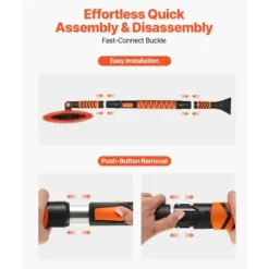 Snöskyffel och snöborste 87x107 cm svart, teleskopisk, plast