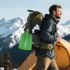 Snöskyffel, 66-81x21,5 cm, Grön, Aluminiumlegering